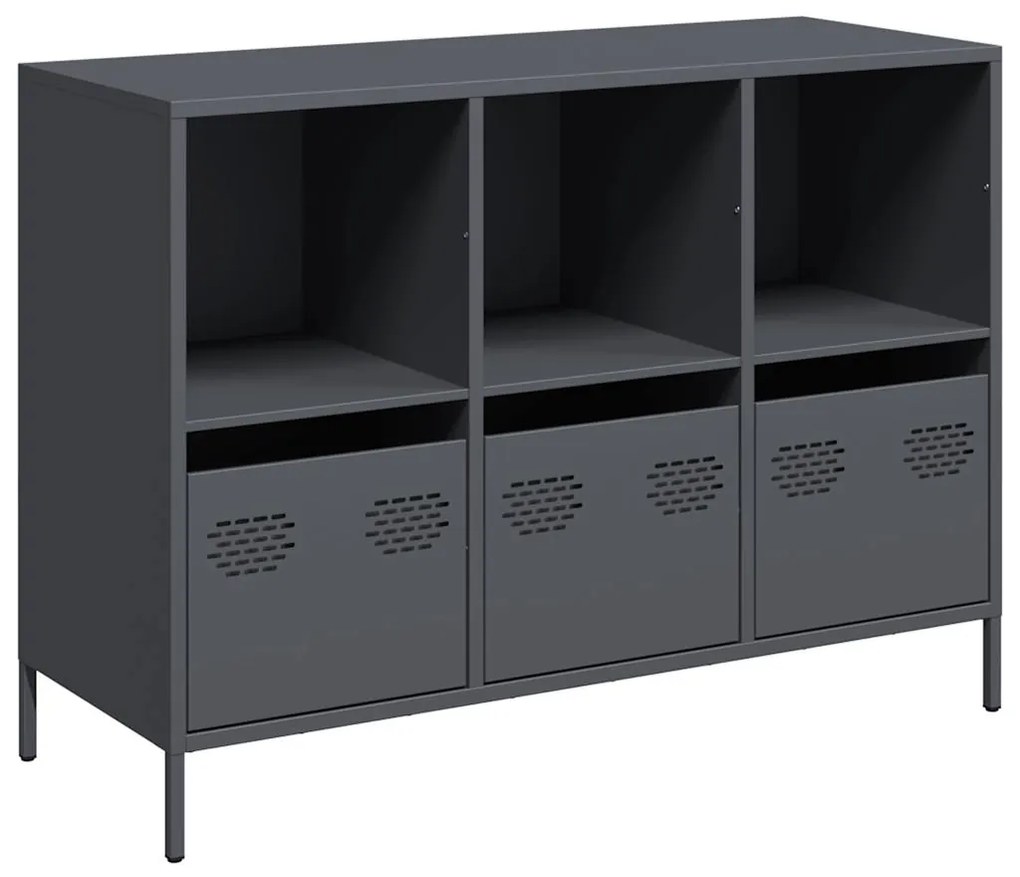 851366 vidaXL Бюфет, антрацит, 101,5x39x73,5 см, студеновалцувана стомана