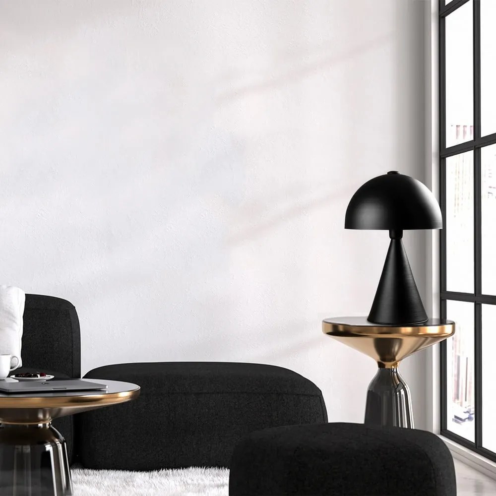 Черна настолна лампа с метален абажур (височина 52 cm) Dodo – Opviq lights