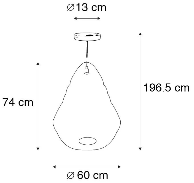 Ориенталски висящ аплик черен 60cm - Nidum