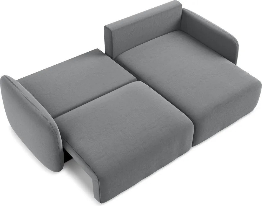 Сив кадифен сгъваем/с място за съхранение ъглов диван (десен ъгъл) Kalena – Makamii