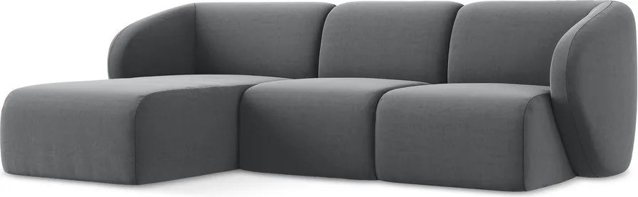 Сив кадифен ъглов диван (ляв ъгъл) Lani – Makamii
