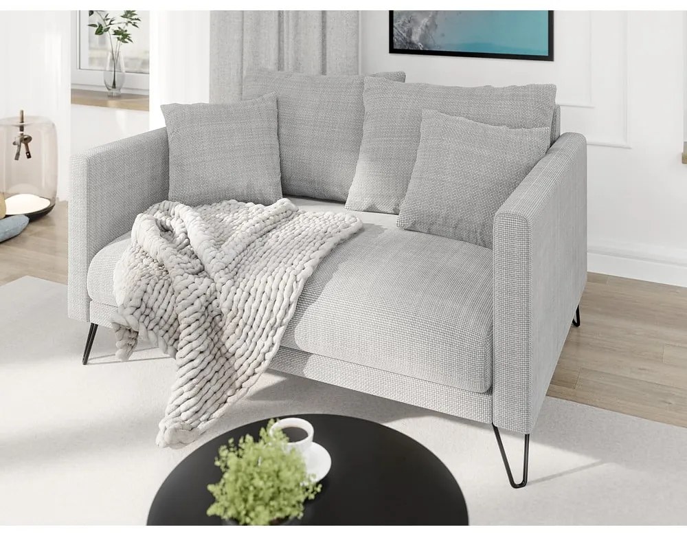 Светлосив шенилов диван 140 cm Freya – Ropez