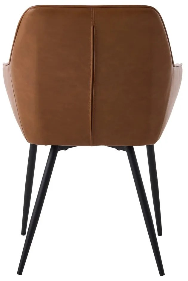 Кафяви тапицирани трапезни столове в комплект с подлакътници 2 бр. Nolan Stripe – Unique Furniture