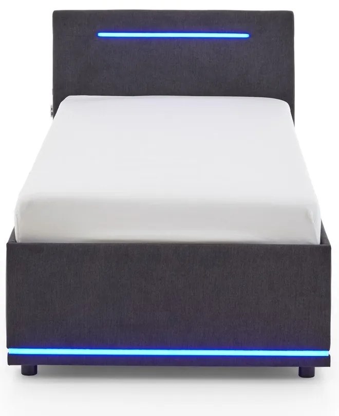 Тъмносиво тапицирано детско легло 90x200 cm без ламелно дъно Circle – Meise Möbel