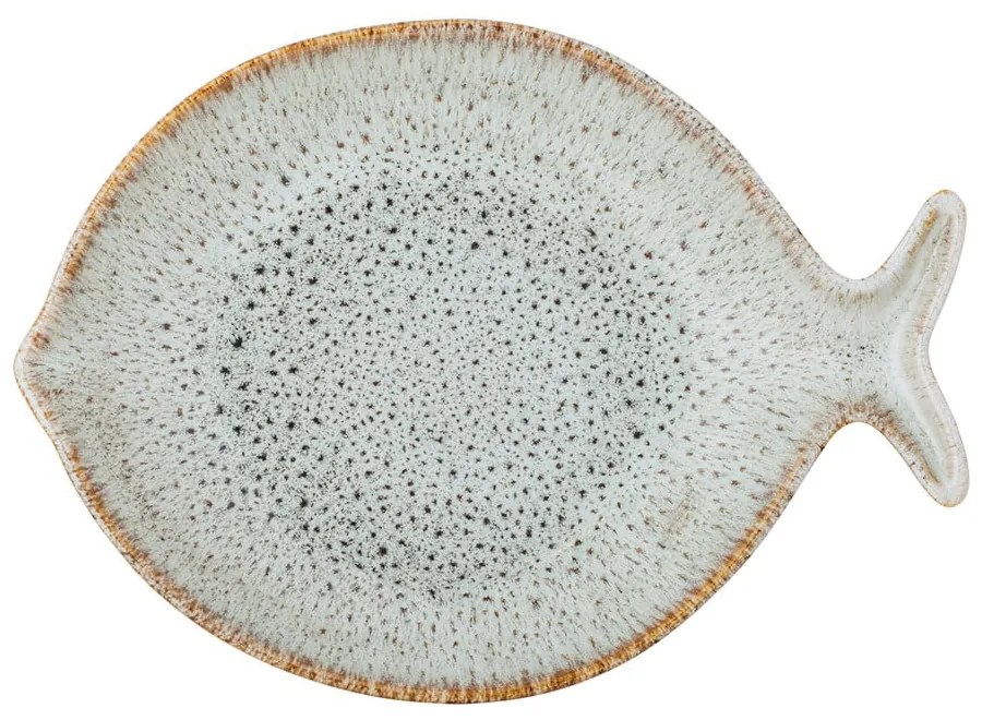 Синя/бежова глинена чиния за сервиране Fleur – Bloomingville