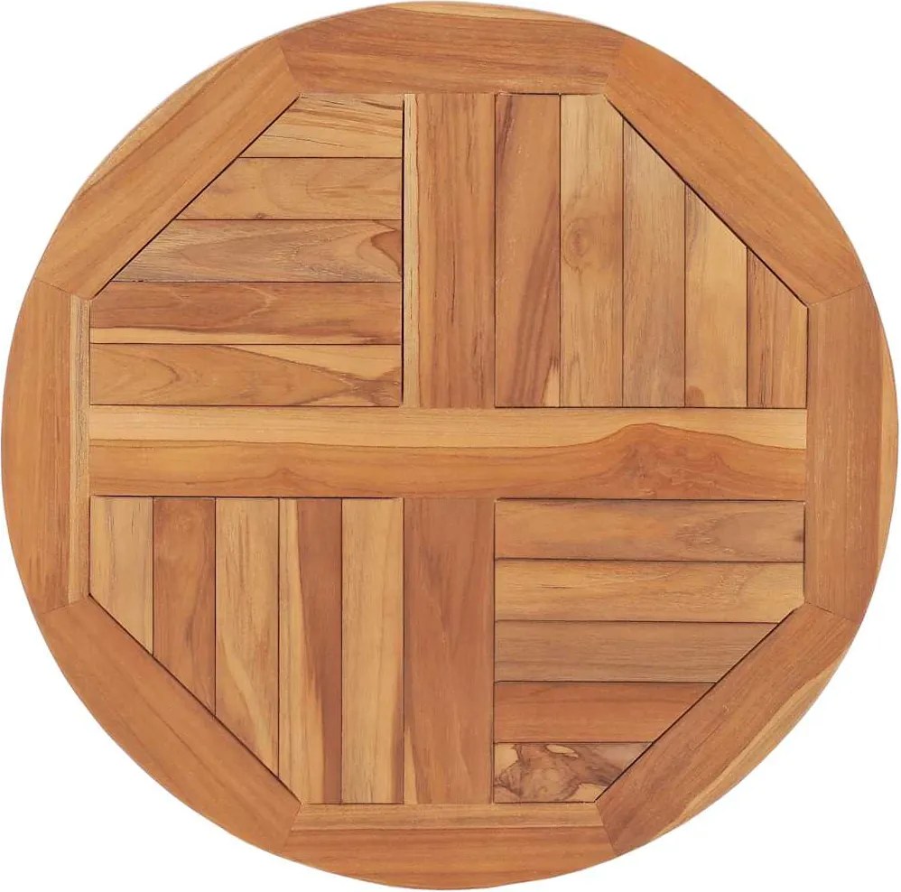 48984 vidaXL Плот за маса, тиково дърво масив, кръгъл, 2,5 см, 60 см