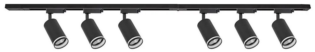 Спот за шинна система PIPE 6xGU10/10W/230V, черен