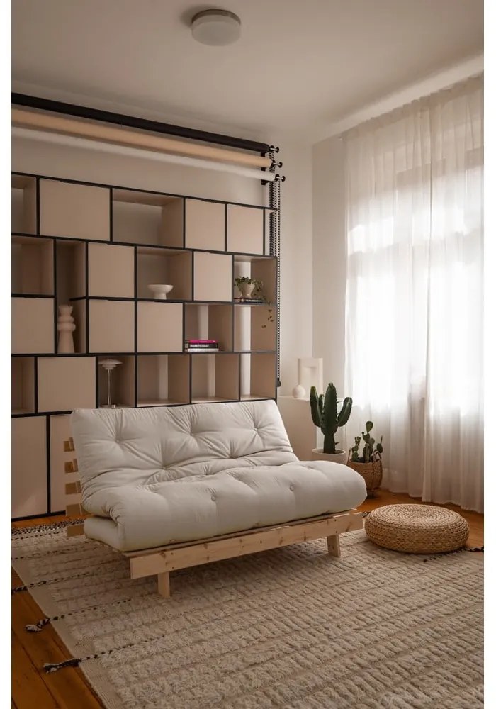 Бял/светлосин разтегателен диван 140 cm Roots - Karup Design