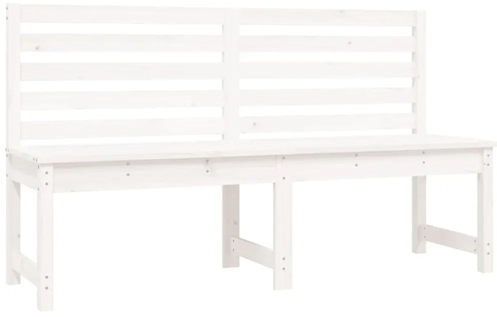 824040 vidaXL Градинска пейка, бяла, 157,5 см, борово дърво масив