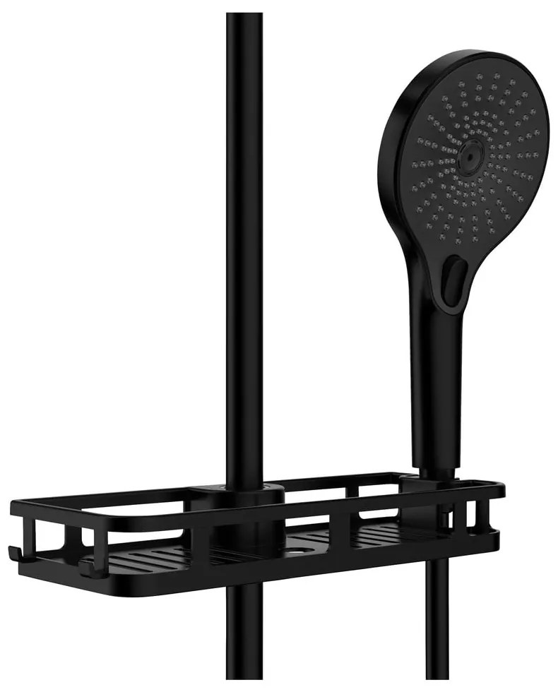 Матово черен самоносещ пластмасов рафт за баня Libertà - Wenko