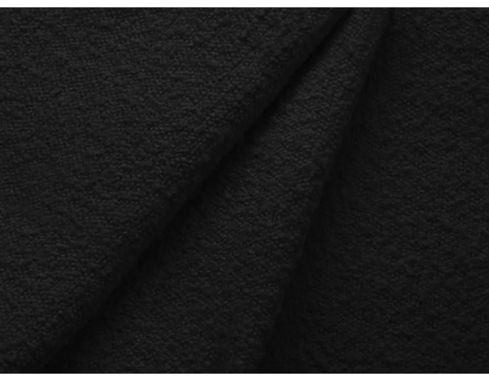 Черен разтегателен ъглов диван с място за съхранение от прежда с примки от букле (ляв ъгъл) Kyoto – Cosmopolitan Design