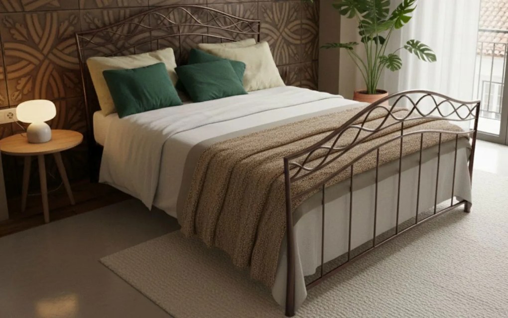 Легло Dalida-150x200-Brown Σφυρίλατο-Με ποδαρικό