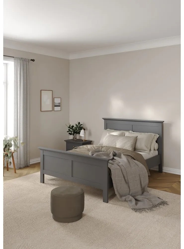 Сиво двойно легло 140x200 cm Paris – Tvilum