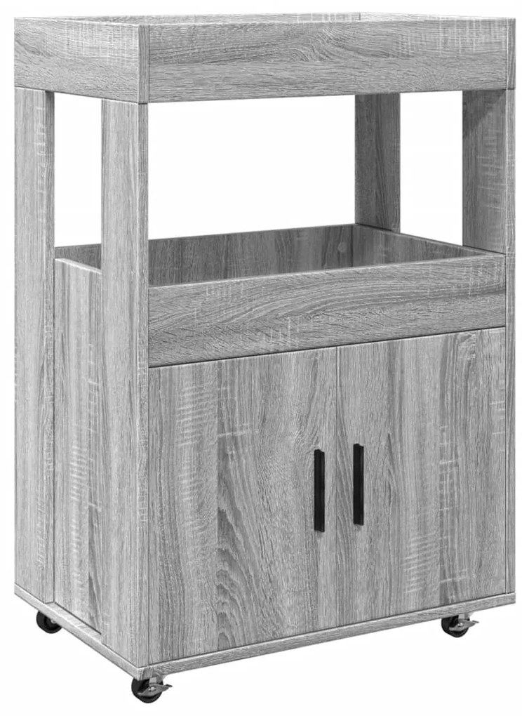 848274 vidaXL Бар количка, сив сонома, 60x39,5x89 см, инженерно дърво