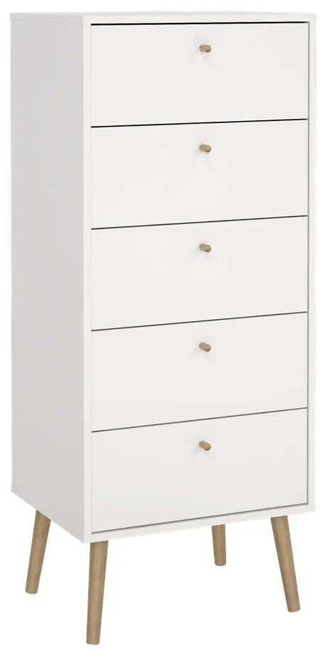 Бял висок скрин с чекмеджета 50x120 cm Bodo - Tvilum