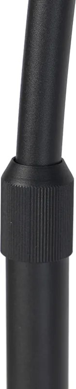 Подова лампа черна с кафяв и бежов раиран абажур 50 см - XXL