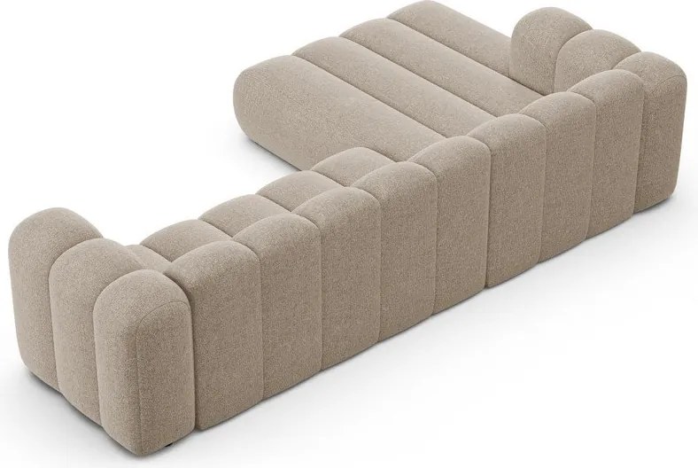 Бежов шенилов ъглов диван (ляв ъгъл) Lupine – Micadoni