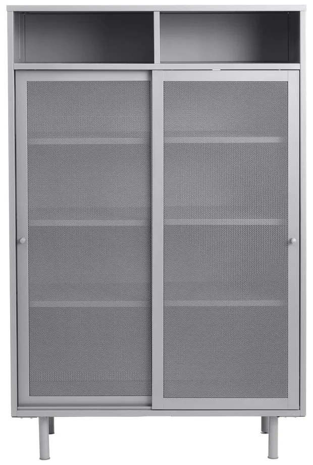 Сиво метално шкафче с плъзгащи се врати 90x140x40 cm Veep – Unique Furniture