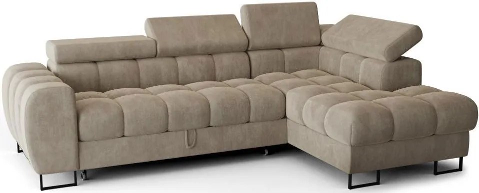 Ъглов диван Lordy mini-Бежов-вдясно