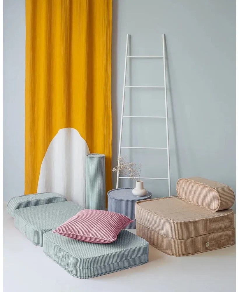 Розова детска възглавница за диван от рипсено кадифе Block – Wigiwama