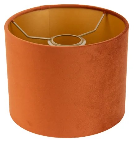 Текстилен абажур оранжев със златист интериор 18/18/14