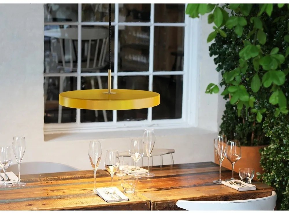 Жълта висяща лампа VITA Copenhagen Asteria, Ø 43 cm