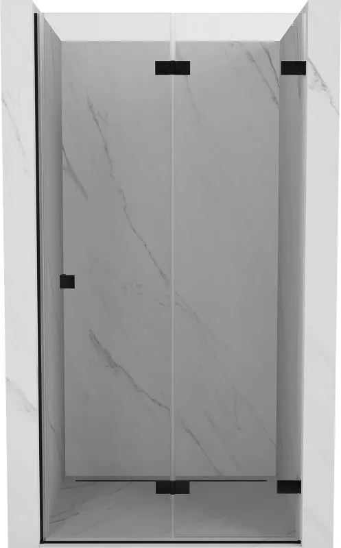 Mexen Lunar-F сгъваеми душ врати, десни 90 см, прозрачни, черни - 836-090-000-70-00-P