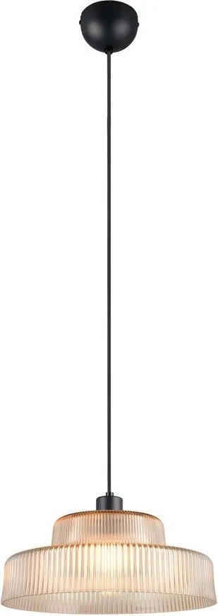 Висящо осветително тяло в кехлибарен цвят със стъклен абажур ø 35 cm Abella – Reality