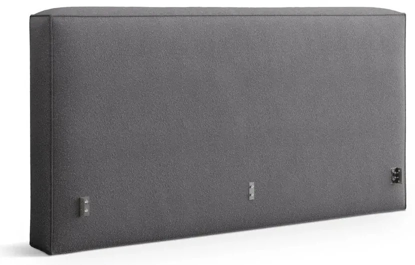 Тъмносиво двойно легло 180x200 cm тапицирано с място за съхранение с включена подматрачна рамка Simon Olivia – Micadoni