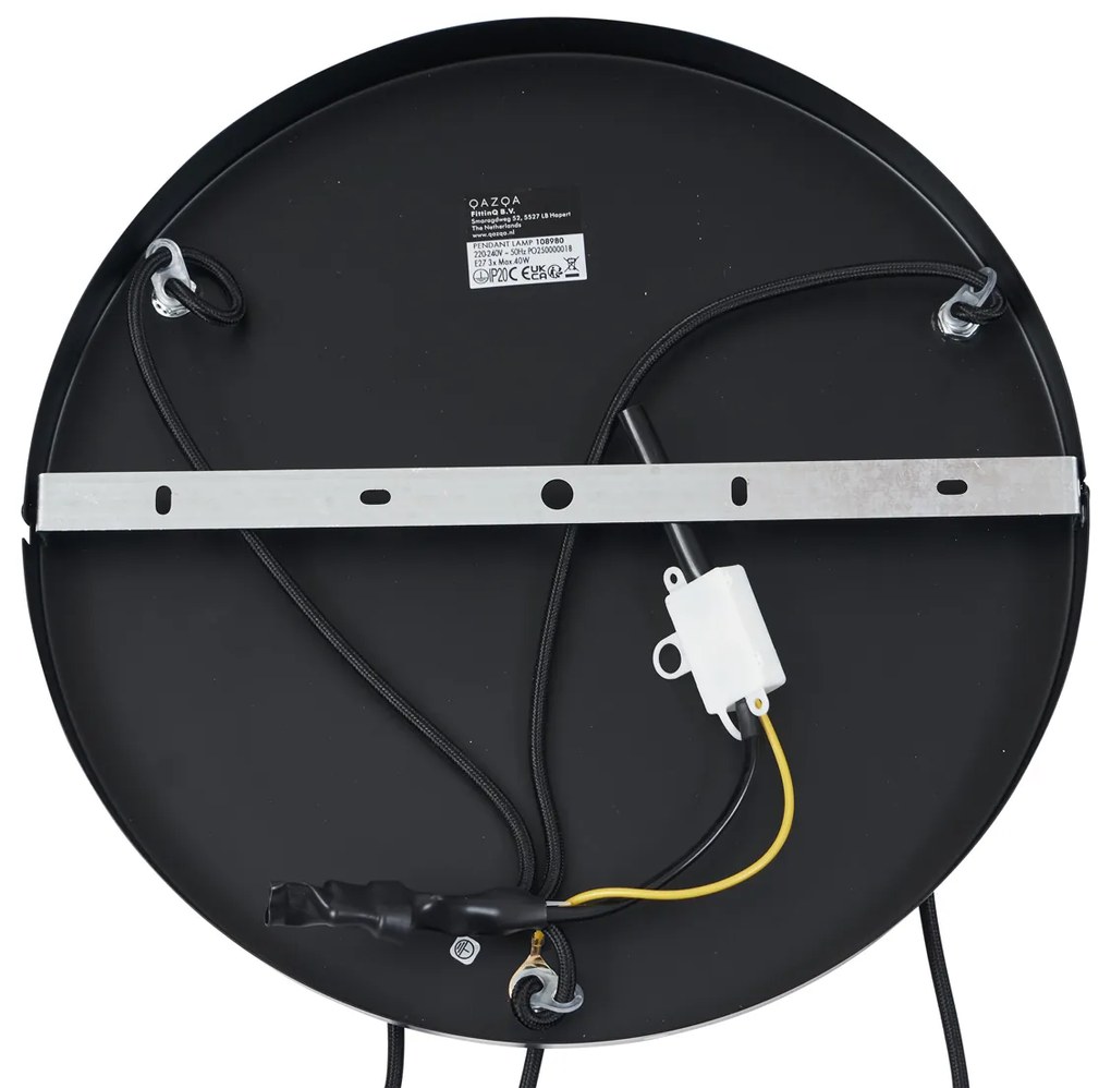 Ретро висяща лампа черна с таупе 3 светлини - Felt