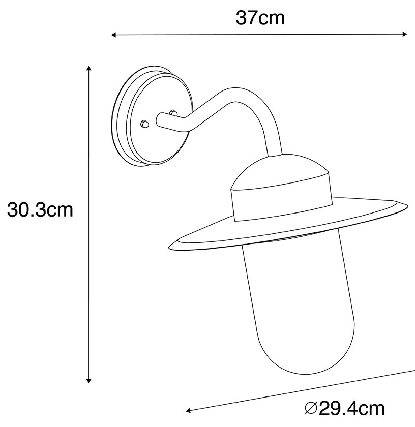 Ръстична външна стенна лампа антично злато IP44 - Kansas