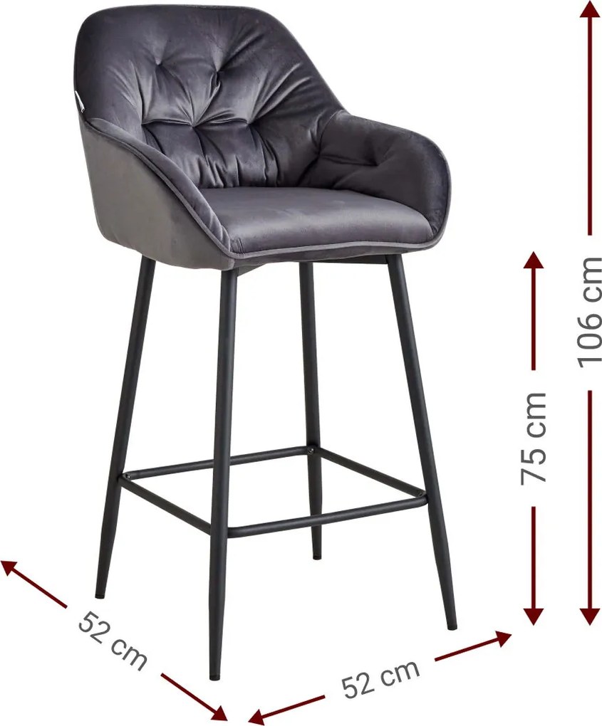 Бар стол Sandra-черен (2) парчета