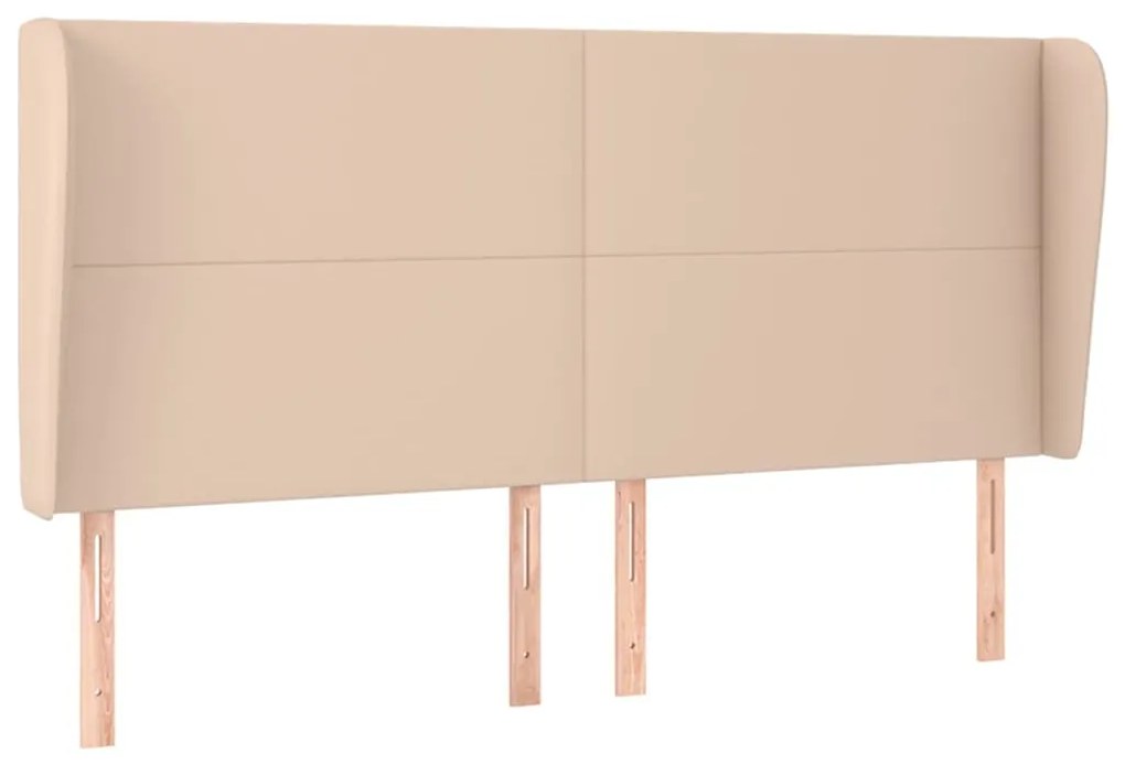 3117783 vidaXL Горна табла с уши, капучино, 183x23x118/128 см, изкуствена кожа