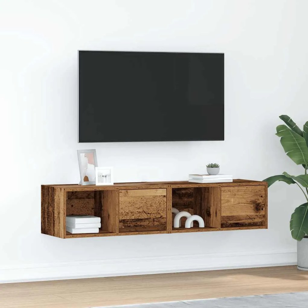 861451 vidaXL ТВ шкафове 2 бр Старо дърво 60x31x25,5 см инженерно дърво