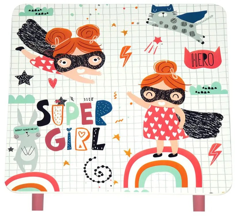 GINGER HOME К-кт дървена маса с 2 столчета SUPER GIRL