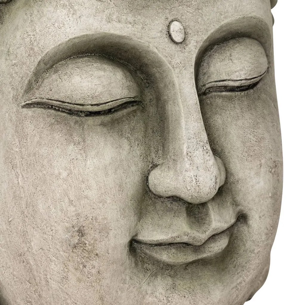 Декоративна статуя atmosphera Buddha Head, Магнезий, Сив, 60 cm