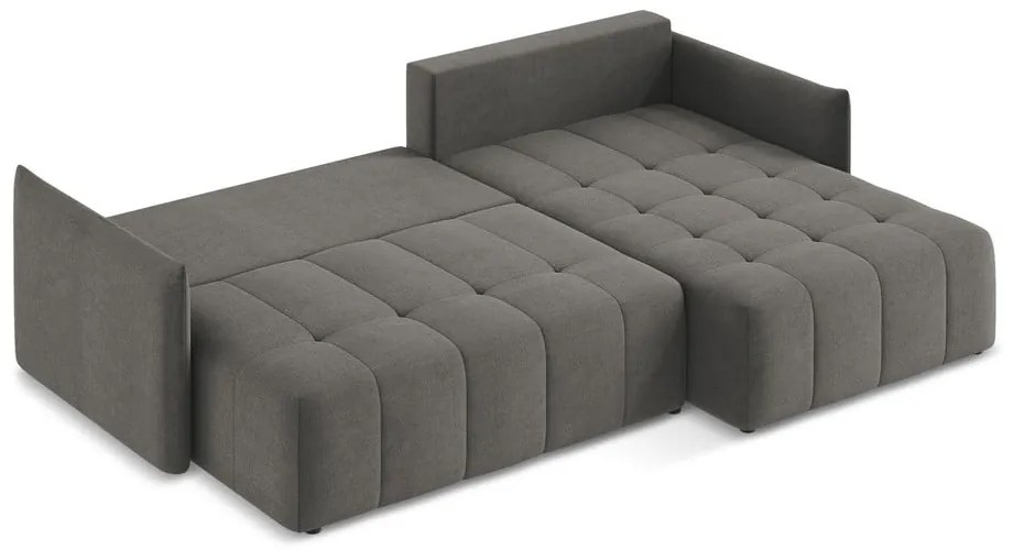 Тъмносив разтегателен ъглов диван с място за съхранение (десен ъгъл) Moku – Makamii