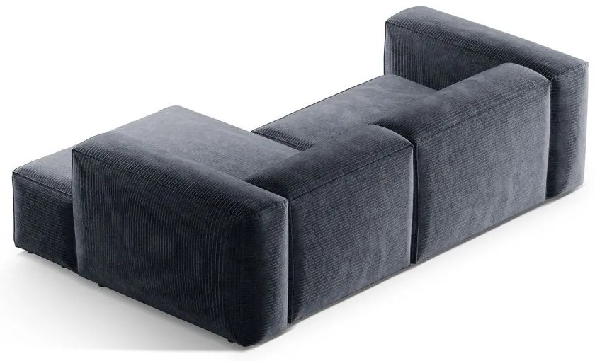 Сиво-син ъглов диван от рипсено кадифе (десен ъгъл) Bergano – Cosmopolitan Design