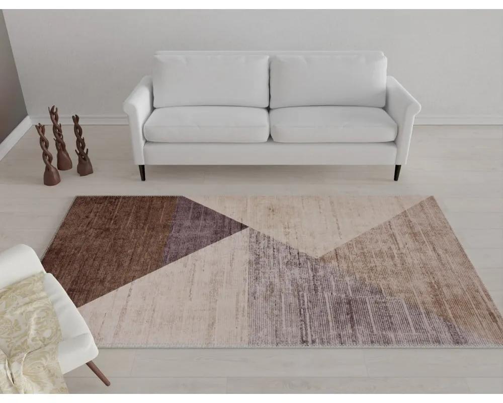 Кафяв и бежов килим, който може да се мие, 80x50 cm - Vitaus