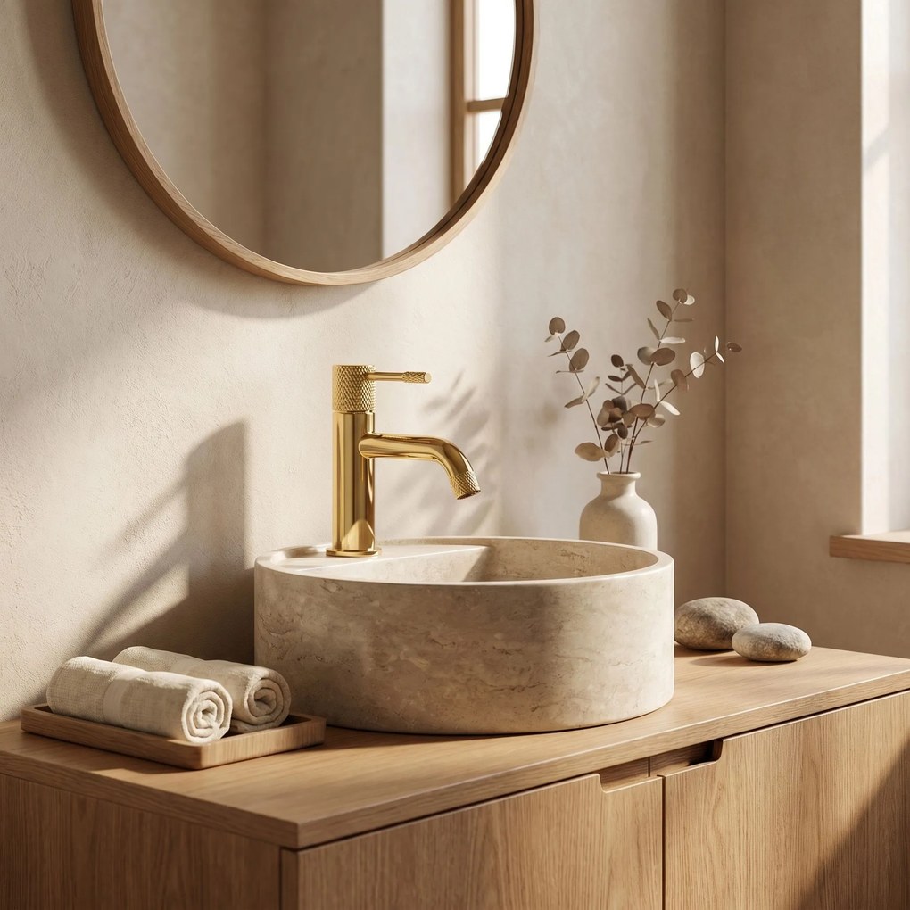 Смесител за мивка Rea Venti Gold Low