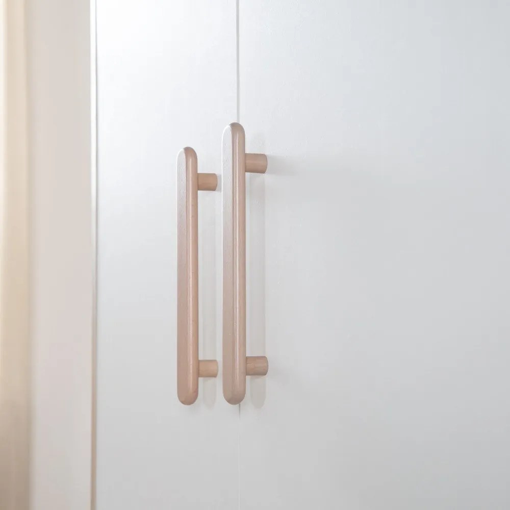 Детски гардероб в дъбов декор в бял и естествен цвят 96x190x50 cm Cabane – Roba