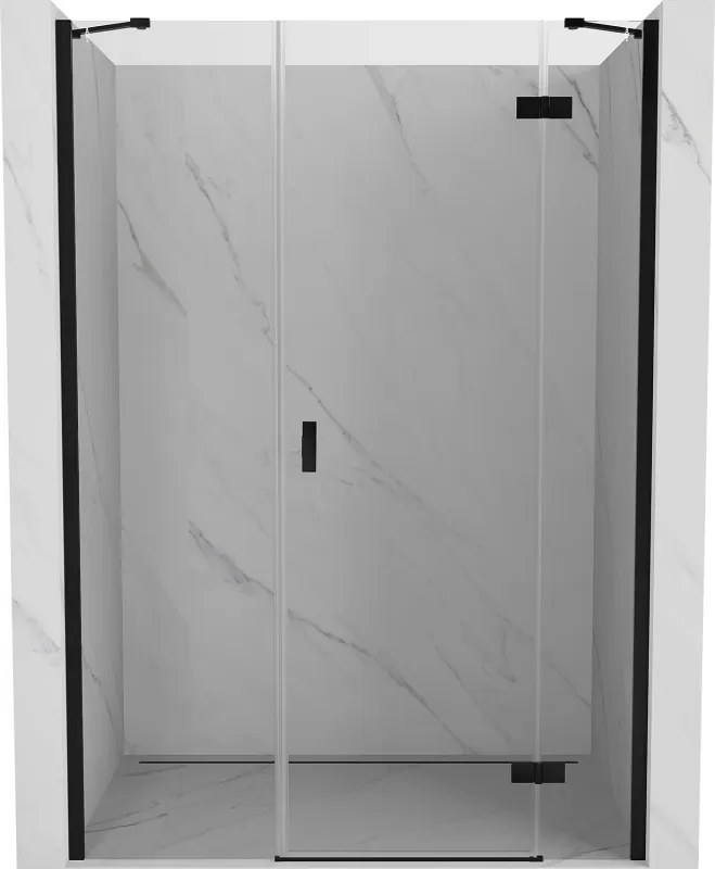 Mexen Mist-H врати за душ с наклон на дясно 145 см, прозрачни, черни - 8A5-145-001-70-00-P