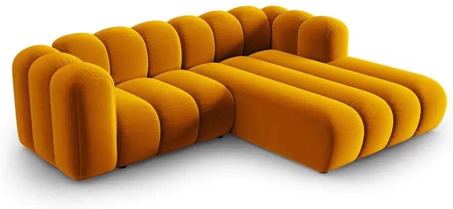 Жълт ъглов диван (десен ъгъл) Lupine – Micadoni Home
