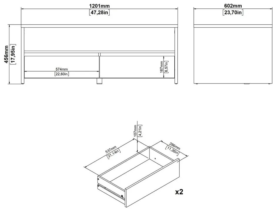 Масичка за кафе в бял и естествен цвят 60x120 cm Next – Tvilum