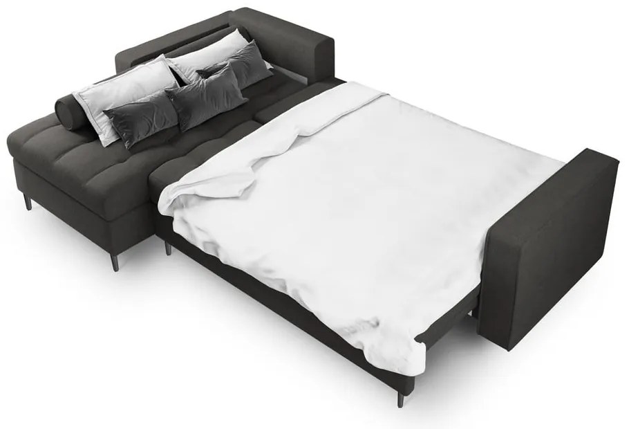 Тъмно сив ъглов разтегателен диван , ляв ъгъл Santo - Milo Casa