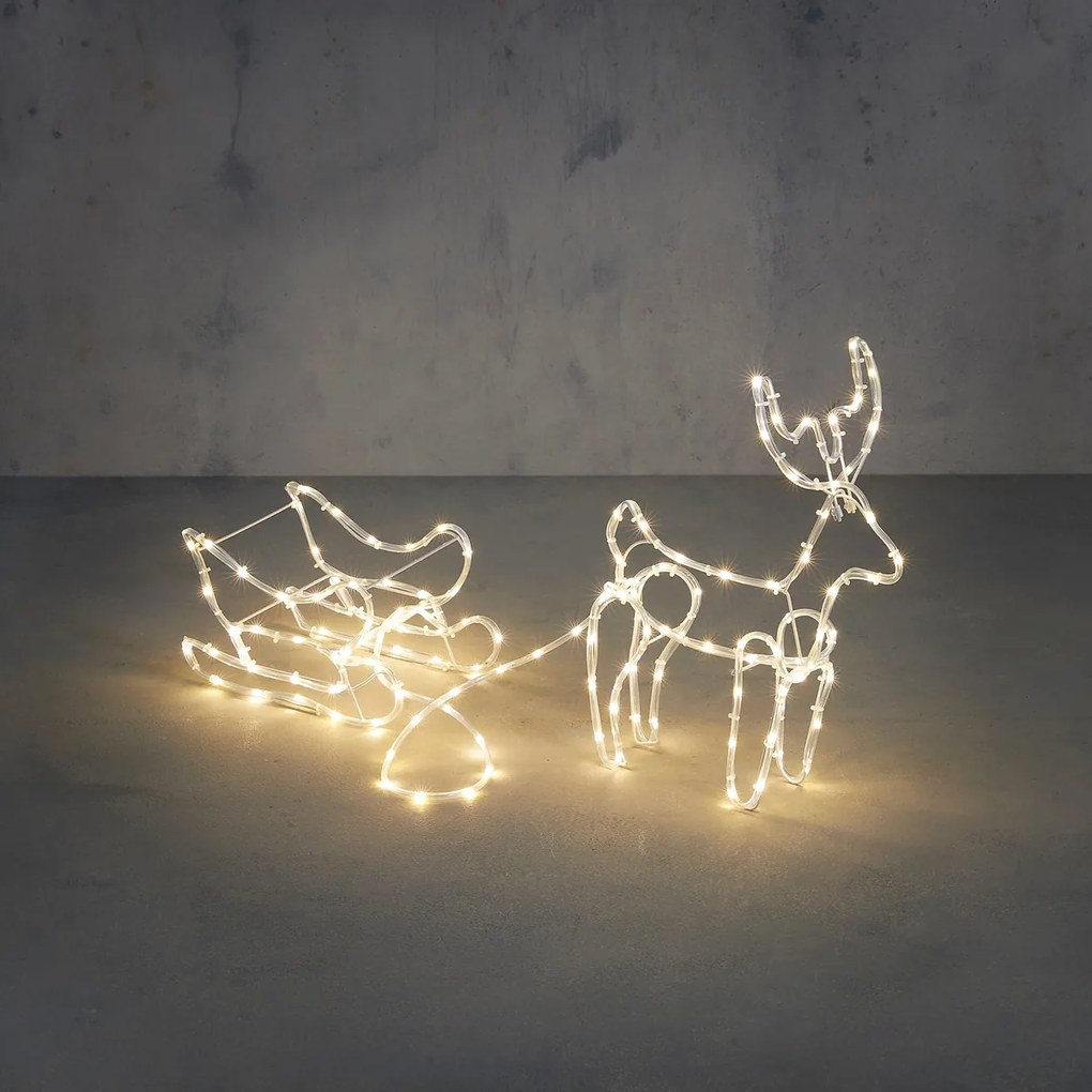 Коледна подова лампа Елен с шейна 116 см вкл. LED с таймер IP44 - Sori