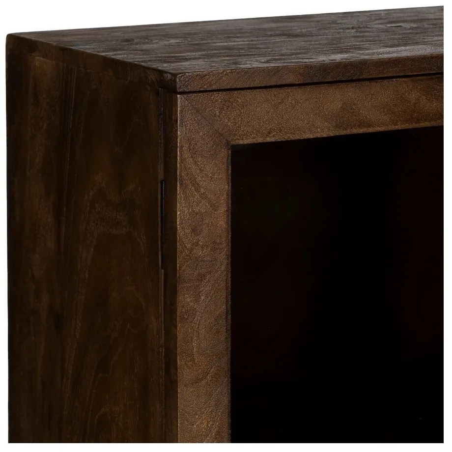 Кафява витрина от масивно манго 80x140x40 cm Ravi – Ixia