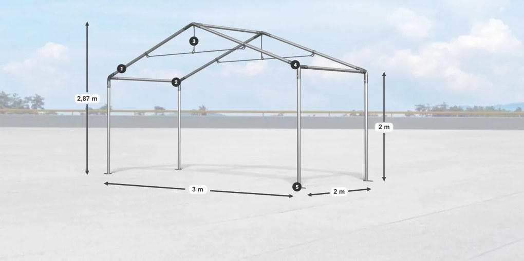 Складово хале/гараж 3x2x2m Comfort PE 240g