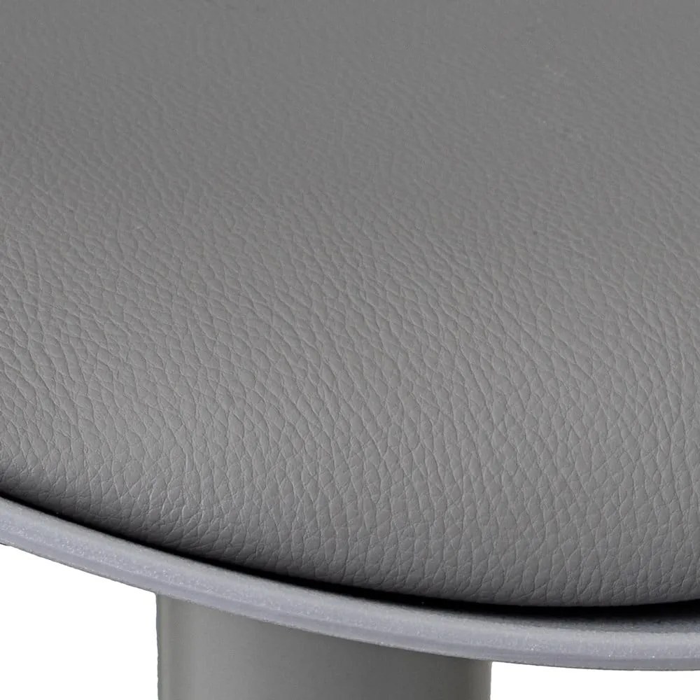 Сиви бар столове в комплект от 2 бр. с регулируема височина от имитация на кожа (височина на седалката 56,5 cm) – Casa Selección