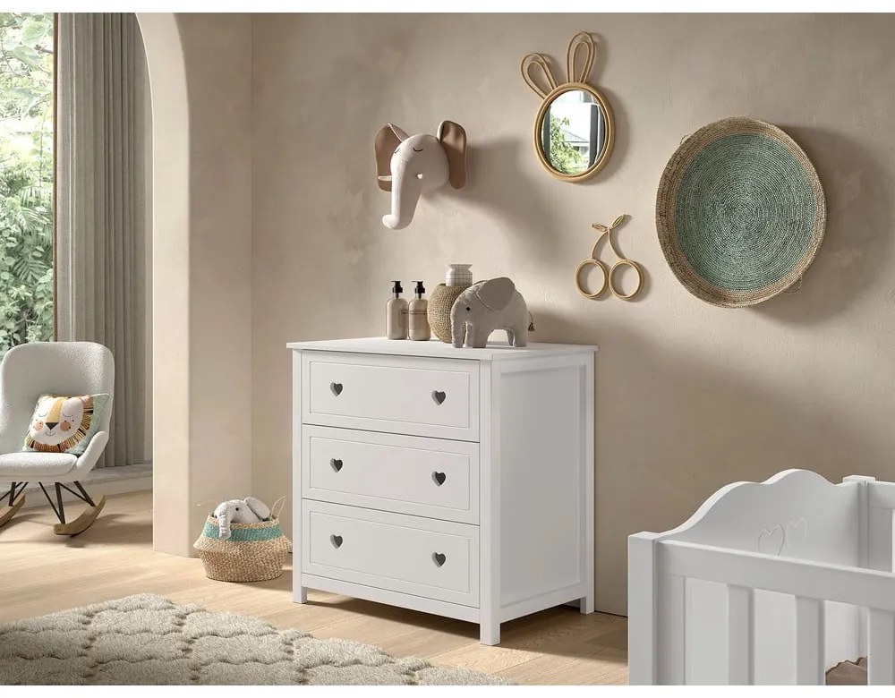 Бял детски скрин 90x89x57 cm Amori – Vipack